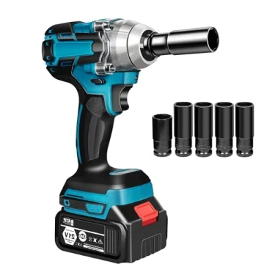 Immagine di Set avvitatore a percussione batteria, 1/2&quot;, 520 Nm, compatibile con batteria Makita da 18 V (Batteria e caricatore non inclusi)