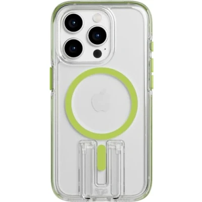 Immagine di Tech 21 Evo custodia Crystal Kick per iPhone 15 Pro, compatibile con MagSafe, protettiva contro gli urti, colore: lime