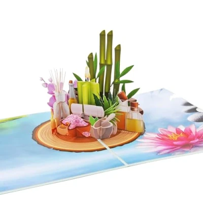 Immagine di Favour Pop Up® Biglietto di buono benessere 3D per spa e relax TF054