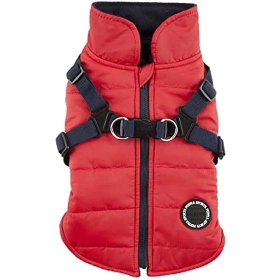 Immagine di Puppia Papd Vt1366 Rd S Gilet Invernale Impermeabile con Imbracatura Integrata, Rosso, S, 1 Pezzo
