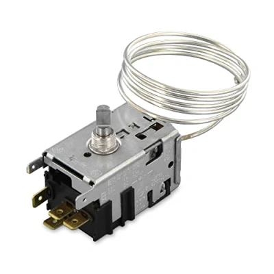 Immagine di Dekarox Termostato con tubo capillare da 800 mm, 3 x 6,3 AMP per Gorenje 596279 Danfoss 077B6738, frigorifero, congelatore, combinazione sbrinamento automatico