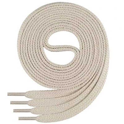 Immagine di Di Ficchiano, lacci da scarpe piatti, in 100% cotone, per sneaker e sportive, molto resistenti, larghezza: circa 7 mm, lunghezza: 45 cm 200 cm, prodotto Europa, Adulti (unisex), beige chiaro, 140