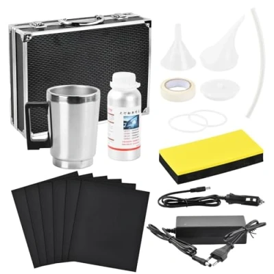 Immagine di Focenat Rinnova Fari Auto Kit Lucidatura, 800g Lucida Auto, Scatola degli Strumenti, Polimero per Fari, di Riparazione Rigenera Graffi Ingiallimento/Sfocatura