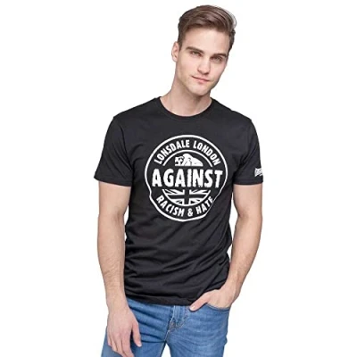 Immagine di Lonsdale T Shirt Trägerhemd Against Racism, Maglia a maniche lunghe Uomo, Nero (Schwarz), Large (Taglia Produttore: Large)
