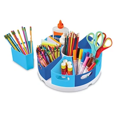 Immagine di Learning Resources Kit Portaoggetti Create a Space (blu), Organizer per la cancelleria, adatti classe e casa, Plastica facile da pulire, Set 10 pezzi