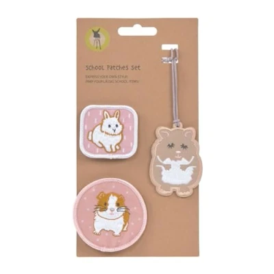 Immagine di LÄSSIG Set di ciondoli e toppe (3 pezzi) con chiusura a scatto/School Patches Cuddly Pet