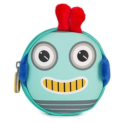 Immagine di boppi Tiny Trekker Portamonete portachiavi da viaggio piccolo borsellino borsetta con zip Robot