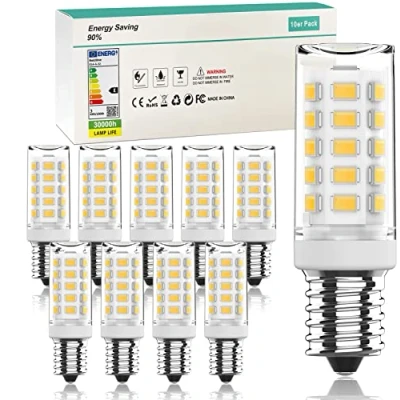 Immagine di RuLEDne 3W E14 Lampadina LED Bianco Freddo 6000K Sostituzione Lampadine Alogene 30W, Angolo del Fascio 360 per Lampadario, Non Dimmerabile, Lampada da Parete, Tavolo, Confezione 10