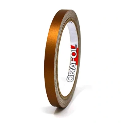 Immagine di Finest Folia 10m Strisce adhesive decorative opaco per auto moto barca e modellismo in vari colori autoadesive Lunghezza (8mm, Rame opaco)