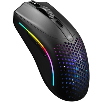 Immagine di Glorious Model O 2 Mini wireless Gaming Mouse superlegg. 57 g, 210 h batteria, dual 2,4 GHz, Bluetooth 5.2, sensore ottico 26.000, 80M di clic, 6 tasti programmabili, sparatutto Nero