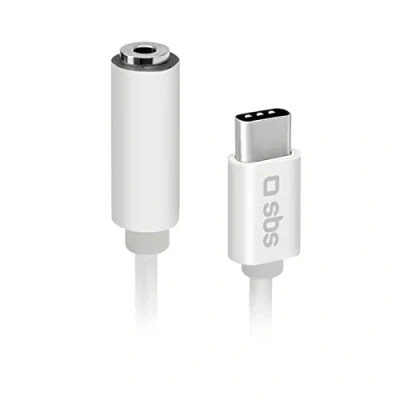 Immagine di SBS Adattatore Audio da Jack Femmina 3,5mm a USB C Maschio, connettori in Metallo, per Smartphone, Cuffie, Stereo Hi Fi, Speaker e Auricolari, Cavo Lungo 9cm Musica chiamate