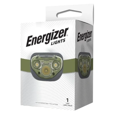 Immagine di Energizer Torcia Frontale a LED, Potente Lampada Luminosa, faro resistente all&#039;Acqua per campeggio, pesca e corsa, batterie Incluse, verde