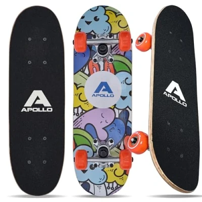 Immagine di Apollo Skateboard per Bambini cruiser con cuscinetti a sfera ABEC 3 bambino e bambina dal design originale Skate partire da anni