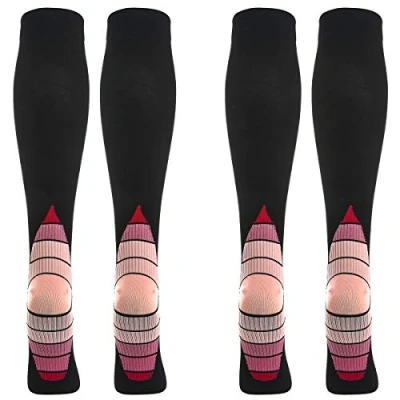 Immagine di Weekend Peninsula 2 Paia Calze Compressione Graduata Uomo E Donna 20 30 mmHg per Sportive, Running, Trekking, Recupero, Viaggio in Aereo, Antitrombo, Vene Varicose (Rosa, L XL)