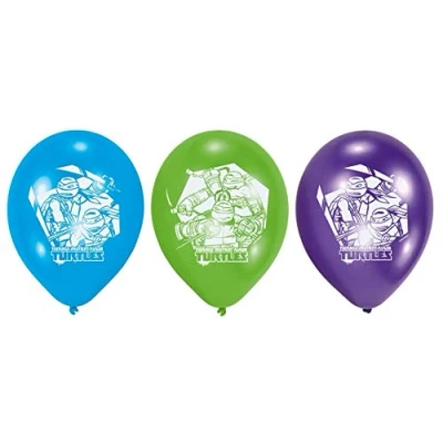 Immagine di Amscan 450302 6 Palloncini Latex Tartarughe Ninja 23 cm