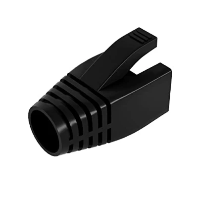 Immagine di VIVOCH 50 Pcs Cat6 Cat6A Cat7 Strain Relief Boot, RJ45 Plug Connector Cover Modular Network Cap Cable Boots, Black