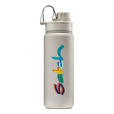 Immagine di satch Borraccia in acciaio inox, senza BPA, 0,5 l, a prova di perdite e adatta per bevande gassate, calde fredde, motivo: mente colorata, beige