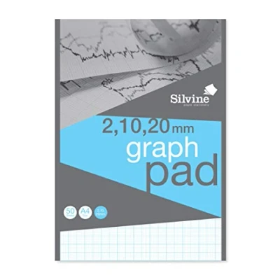 Immagine di Sivine A4 Professional Graph Pad. 50 fogli di carta qualità da 90 g/m², stampa grafica 2 10 20 mm. Rif. A4GP21020.