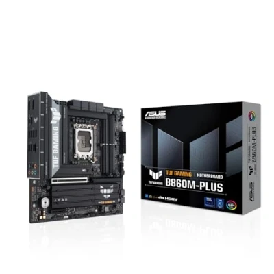 Immagine di ASUS TUF GAMING B860M PLUS, Scheda Madre Intel mATX, 12+1+2+1 Fasi di Alimentazione, Slot DDR5, PCIe 5.0, 3 M.2, Ethernet Realtek 2.5 GB, DisplayPort, HDMI, USB C 20 Gbps, Nera