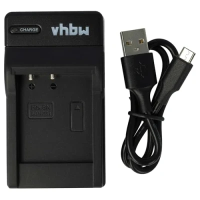 Immagine di vhbw Caricabatterie USB compatibile con Sony Cybershot DSC H20, H3, H50, H55, H7, H70, H9, H90, HX10, HX10V camera
