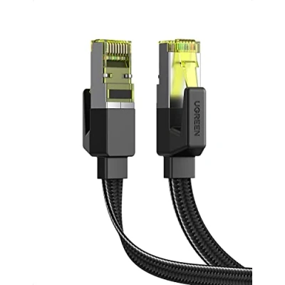 Immagine di UGREEN Cavo Ethernet Cat 7 Nylon Piatto 10Gbps 600HMz, 30AWG, FTP, 8 Metri