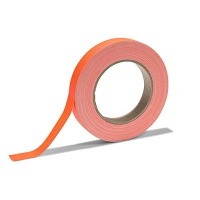 Immagine di nastro di tessuto &quot;Gaffa&quot;, adesivo colorato al neon in rivestito PE, larghezza 19 mm x lunghezza 25 m, spessore 0,36 mm, arancione opaco