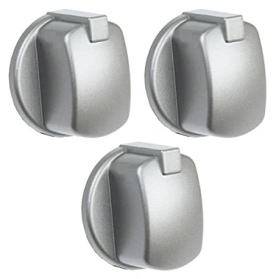 Immagine di SPARES2GO Manopola di Controllo compatibile con Indesit Forno (Confezione da 3, Argento)