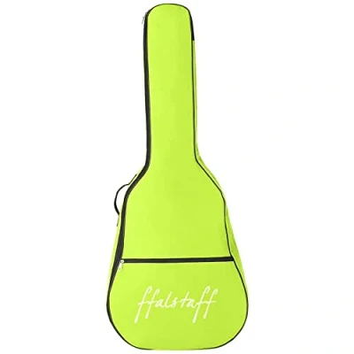 Immagine di ffalstaff Borsa per Chitarra Classica 4/4 in Nylon con due Tracolle uso Zaino e Tasca Porta Accessori 5 Plettri Omaggio Verde Lime