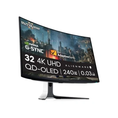 Immagine di Alienware AW3225QF 32&quot; 4K UHD (3840x2160) 1700R Monitor Gaming Curvo, 240Hz, QD OLED, 0.03ms, NVIDIA G SYNC Compatible, HDR, Dolby Vision, USB C, DisplayPort, 2x HDMI, 4x USB, 3 Anni di Garanzia