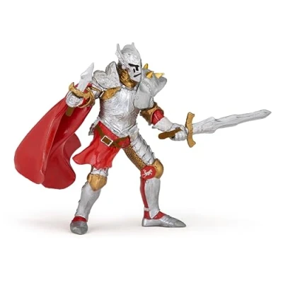 Immagine di PAPO Medieval Fantasy animaux Cavaliere con Maschera di Ferro, 36031, Colore Rosso Argento
