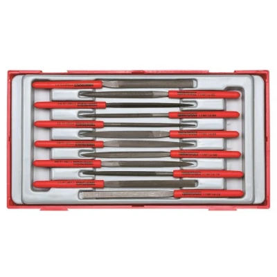 Immagine di TengTools 128430105 Serie di lime 12 Lima piatta a punta, mezzotonda, tonda, triangolare, quadrangolare