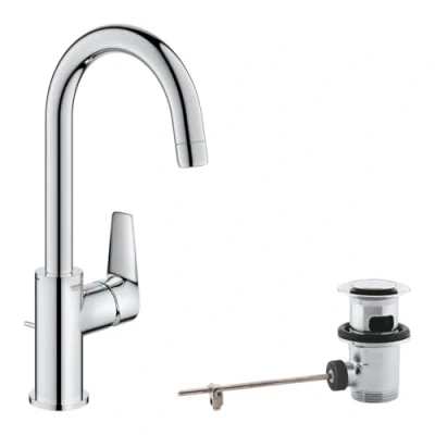 Immagine di Grohe Start Edge Miscelatore Monocomando per Lavabo Taglia L, Cromo, Installazione Monoforo, Bocca Girevole