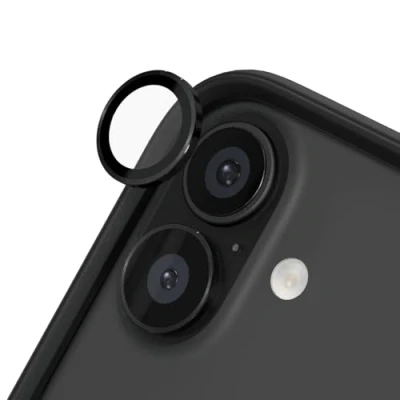 Immagine di RhinoShield 9H Tempered Glass Camera Lens Protectors Compatible with [iPhone 16/16 Plus] Impact and Scratch Resistance, High Clarity, Explosion Proof Protection, Anti Fog Technology Black
