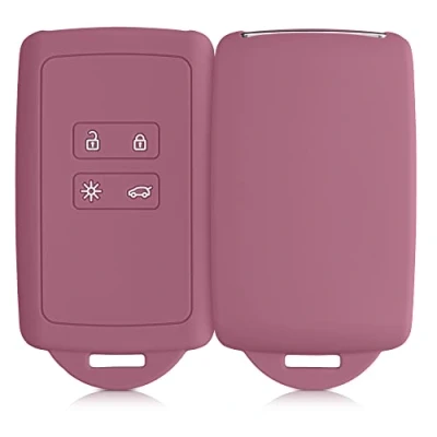 Immagine di kwmobile Custodia Compatibile con Renault 4 Tasti Smart Key (Solo Keyless Go) Cover Chiavi Auto Protezione Copri Telecomando Chiave Copertura Rosa Scuro