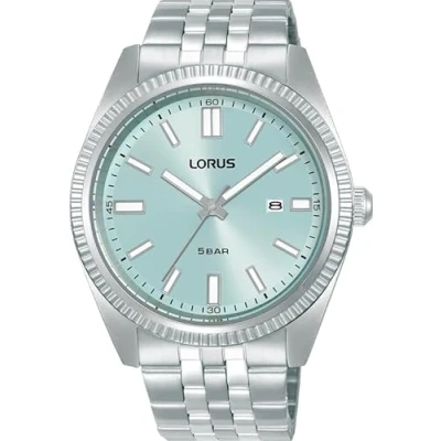 Immagine di Lorus Orologio analogico al quarzo da uomo con bracciale in acciaio inossidabile, Argento/Blu RH969QX9