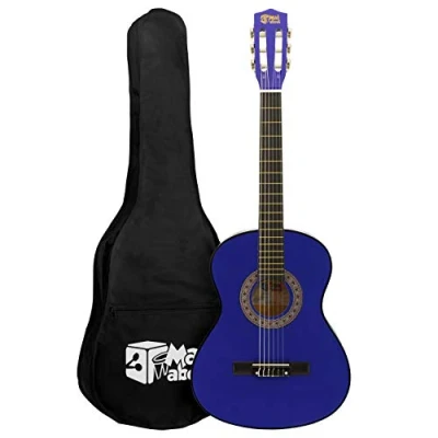 Immagine di Mad About MA CG07 Set chitarra classica, con custodia, tracolla, plettro e corde di ricambio, misura 1/2 colore blu