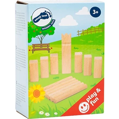Immagine di Small Foot 11356 Gioco dei Vichinghi Mini Kubb, di Squadra in Formato Extra Compatto, Set da 17 Pezzi con Borsa portaoggetti