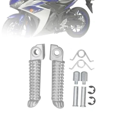 Immagine di BigKing Pedale per Moto, Poggiapiedi Anteriore in Alluminio Compatibile con Yamaha R1 R6 MT09 MT07 R3 R15 R25 FZ1 FZ6 YZF600 YZF1000