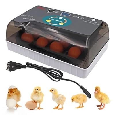 Immagine di Svauoumu Incubatrice Per Uova Automatica 12 Uova,Incubatrice con Controllo Dell&#039;Umidità, da Laboratorio Display Digitale e Illuminazione a LED Polli, Anatre, Oche Quaglie(EU)