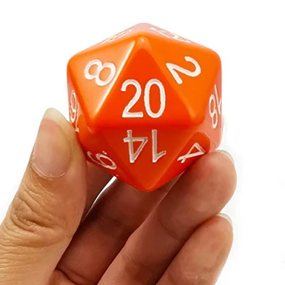 Immagine di Bescon Jumbo D20 38 mm, grandi dimensioni 20 lati dadi arancioni opachi, cubo grande a facce 3,8 cm