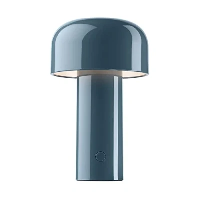 Immagine di FLOS Bellhop Table Lampada da Tavolo Senza Fili Ricaricabile, Design E. Barber e J. Osgerby, Led Dimmerabile 4 Step, Cavo Micro USB C, 2.5 W, 100 240/5 V, 125x210 mm, Colore Blu