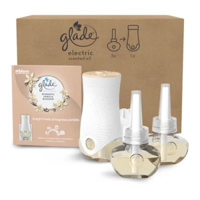 Immagine di Glade liquido elettrico Profumatore per Ambienti con Olii Essenziali, Fragranza Vaniglia, 1 Diffusore e 3 Ricariche