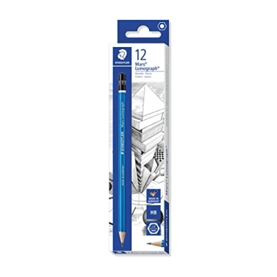 Immagine di Staedtler Mars Lumograph Matita in Grafite da Disegno Scatola 12 Pezzi, Blu, HB
