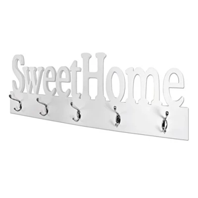 Immagine di HAKU Möbel Appendiabiti da parete, MDF, bianco cromo, L 74 x P 7 A 28 cm