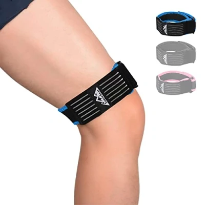 Immagine di supregear ITB Fascia per Ginocchio, Regolabile Patella Strap Tendinite, Confortevole, Ginocchio la Cinghia Traspirante con Compressione Sindrome della Ileotibiale, Blu