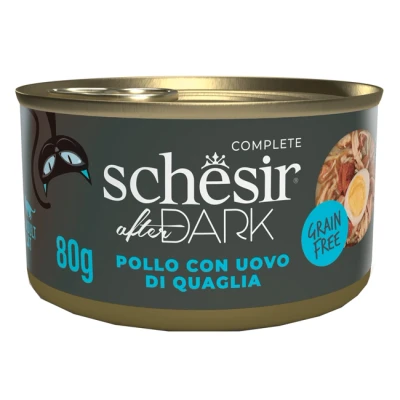 Immagine di Schesir After Dark Filetti in brodo 12 x 80 g Umido per gatto Pollo con uovo di quaglia