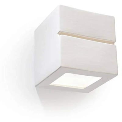 Immagine di SOLLUX lighting Leo Line Lampada da parete in ceramica Design moderno molto universale Lampadina E27 sostituibile, 1 x 60 W Bianco, 14 cm
