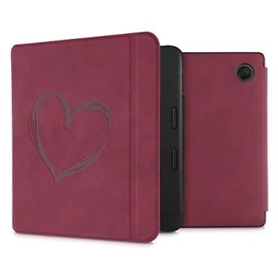Immagine di kwmobile Custodia eReader Compatibile con Tolino Vision 6 Cover eBook Reader Flip Case Magnetica Pelle PU Cuore