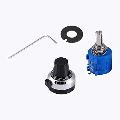 Immagine di 10K Ohm,Jadeshay potenziometro di precisione filo avvolto rotante,Potenziometro multigiro 3590S 2 103L,1 set 10 + Manopola rotante con Quadrante conteggio