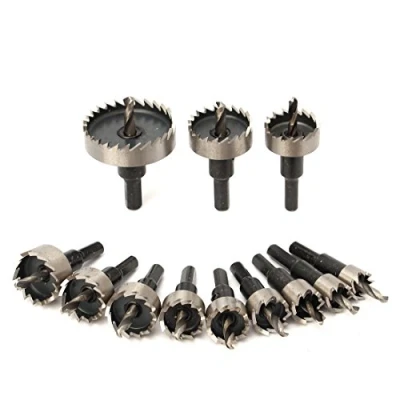 Immagine di ChgImposs set di 12 seghe a tazza HSS da 15 50 mm, punte trapano per acciaio inossidabile, lega alluminio, plastica e legno